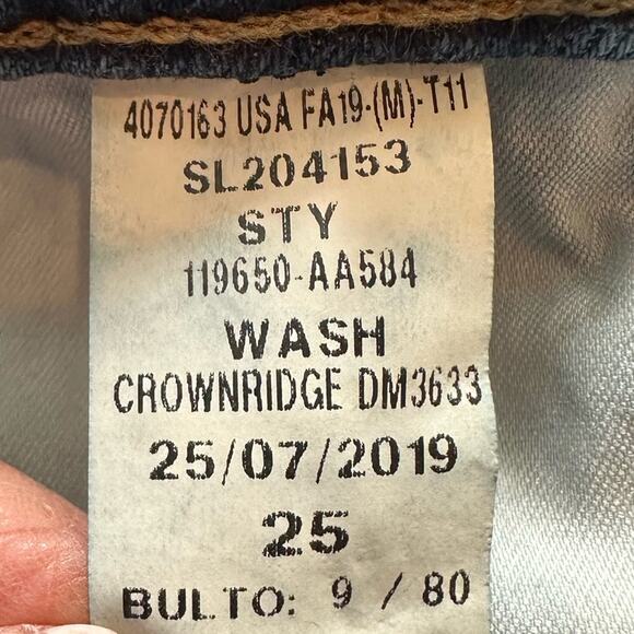 MADEWELL Slim Wide Leg Crop Jeans Raw Hem AA584 Size 25 Blue Casual 70s 90s Boho - Picture 12 of 15